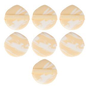Dual Color Teardrop Face Makeup Sponge Yellow White 7 Pcs